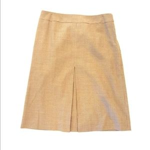 Classic Ann Taylor Cream & Brown A-line Skirt